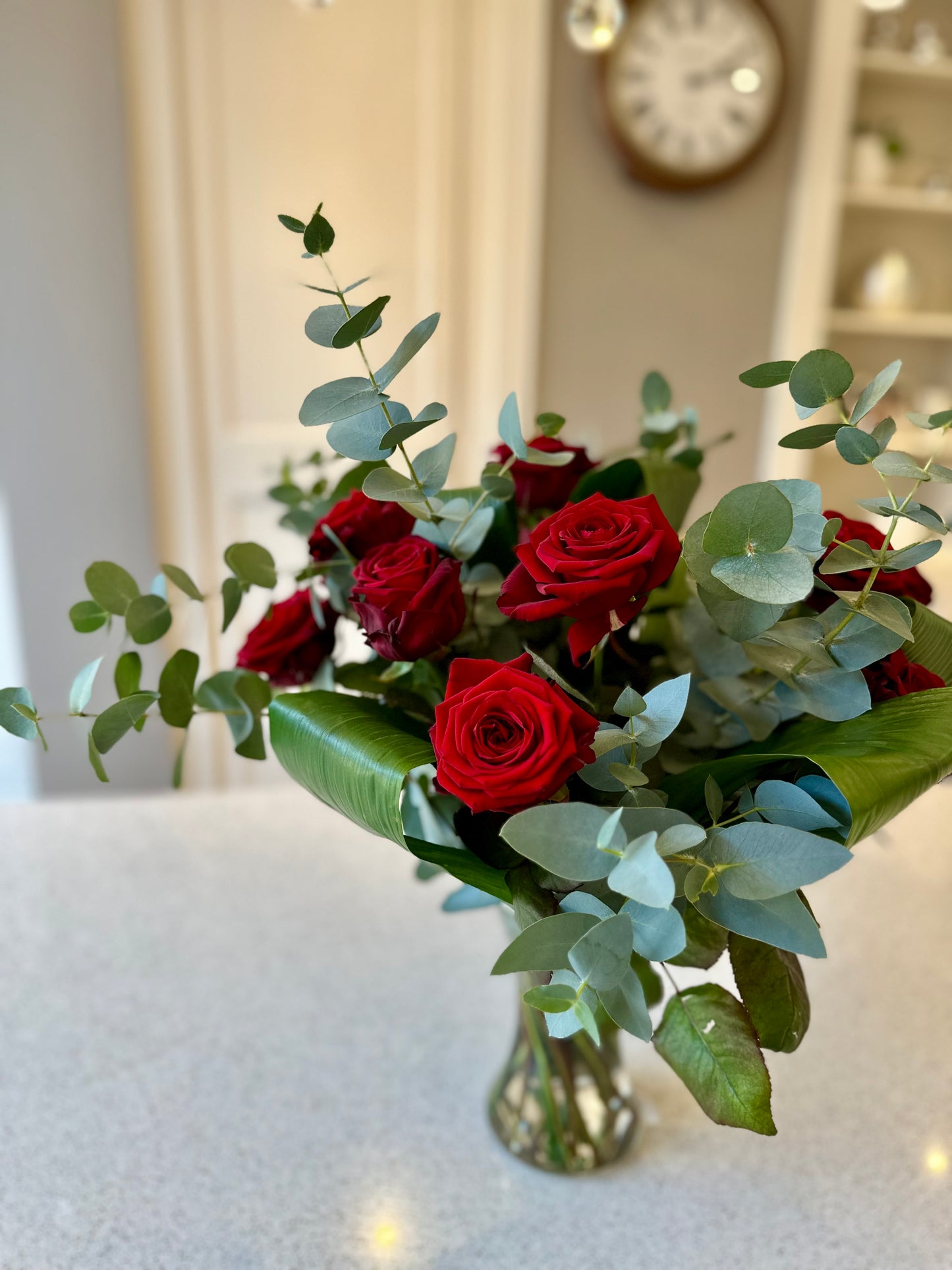 Valentines Collection - Red Rose Vase Arrangement
