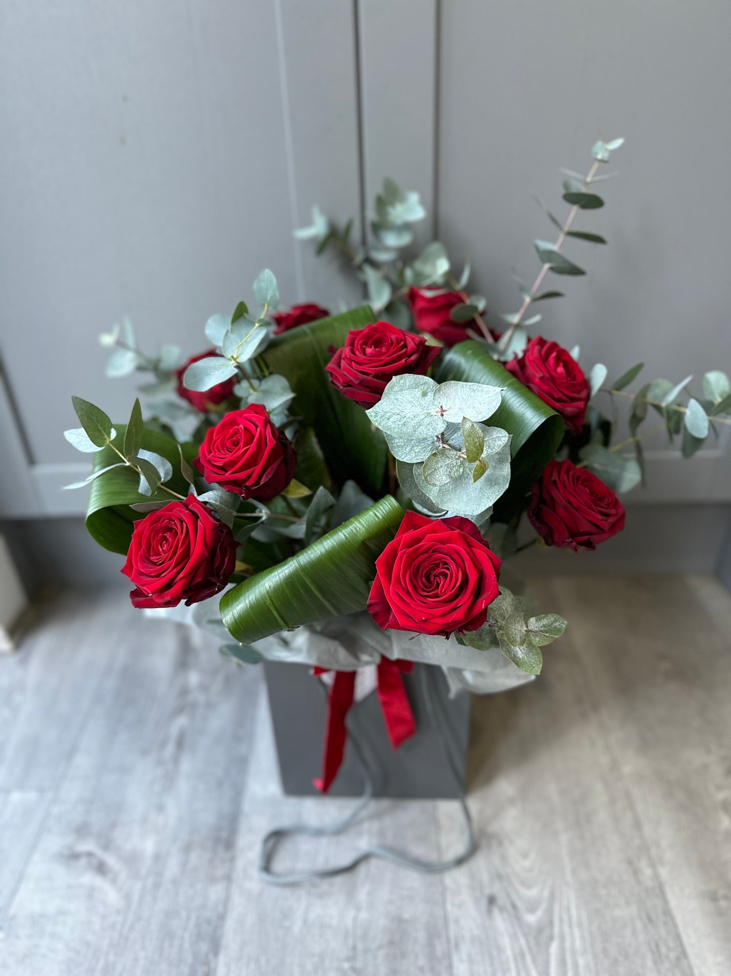 Valentines Collection  - Red Rose Vase Arrangement