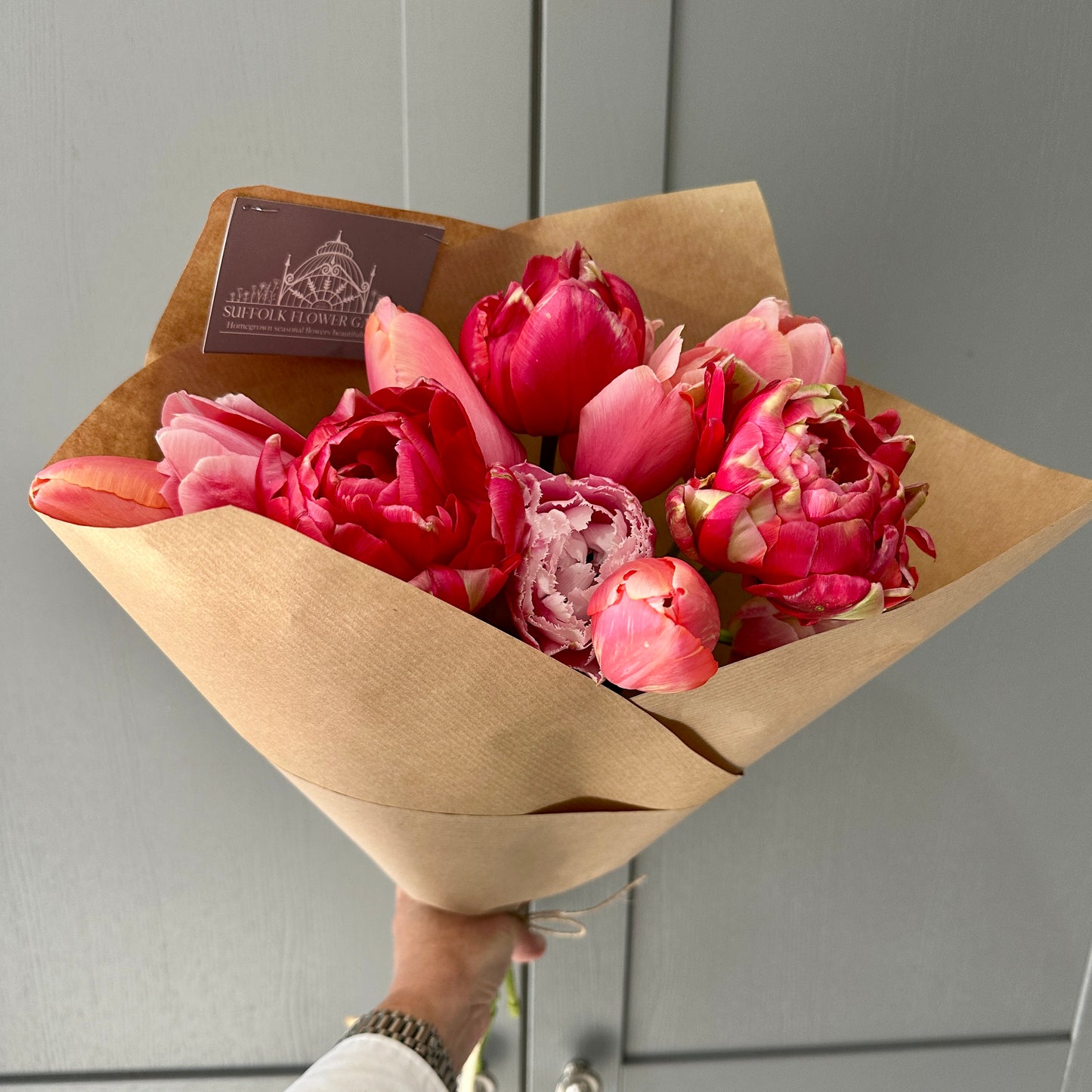 Homegrown British Double Tulips - Peach Melba