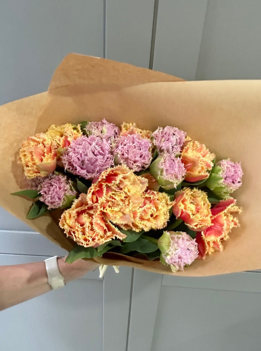 Pink & Peach Fringe Tulips