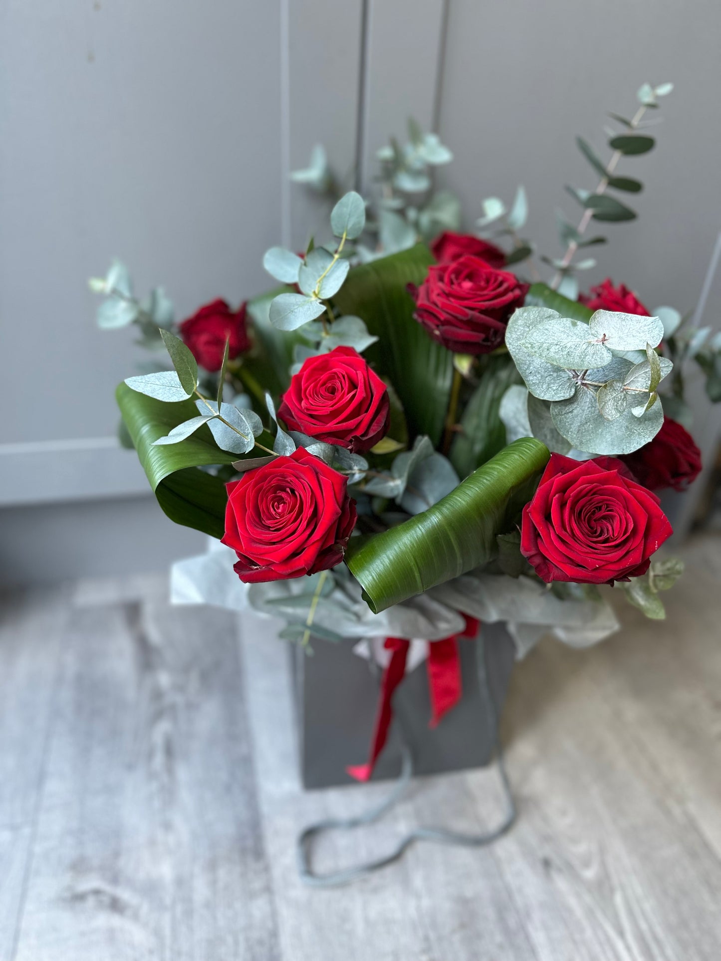 Valentines Collection  - Red Rose Vase Arrangement