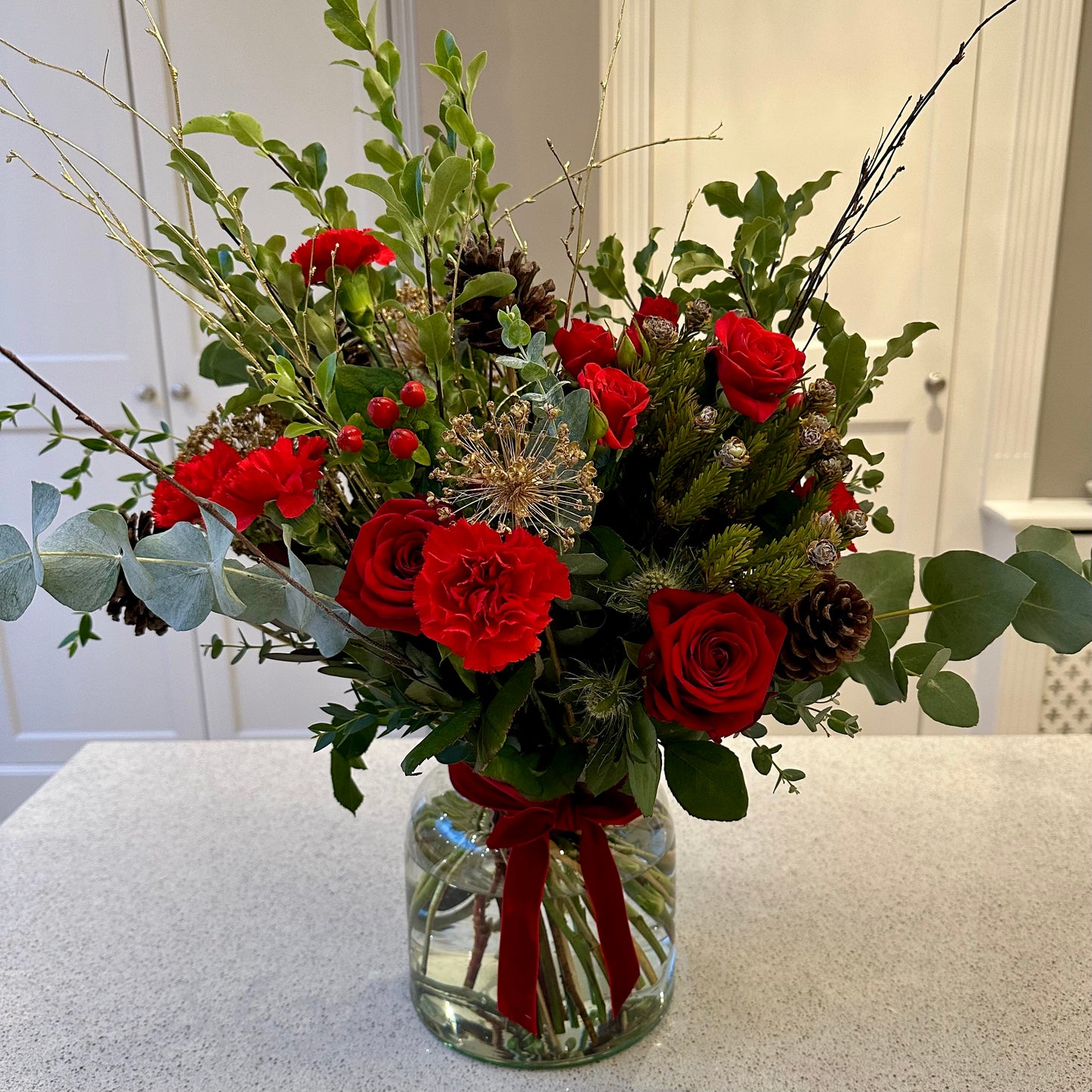 Christmas Luxury Vase of Flowers