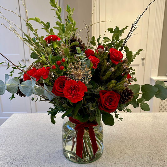 Christmas Luxury Vase of Flowers