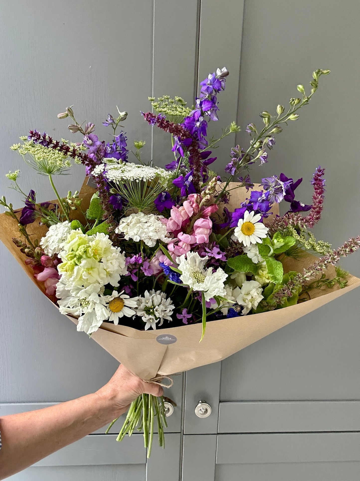 Friday Flowers Blue & Mauve Bunch - Free Delivery