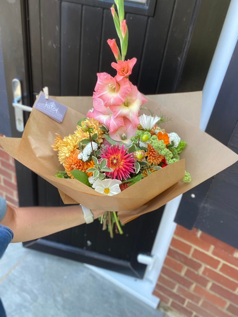 MONTHLY Subscription : Hand-tied bouquet wrapped in paper for PICK UP —  Cornell Florist